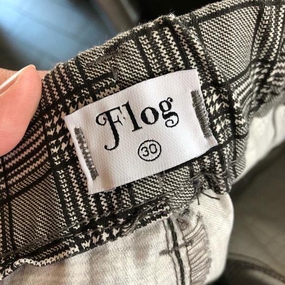 Flog|NWOT Plaid checkered tie waist tapered trousers, size 30•••Business casual - Picture 6 of 12